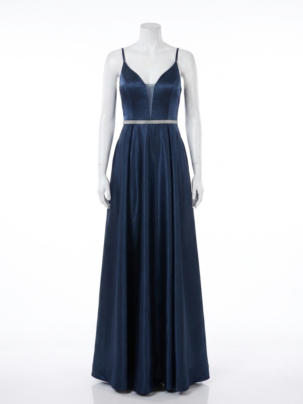 NEW CLARISSE v-neck sleeveless maxi dress in navy